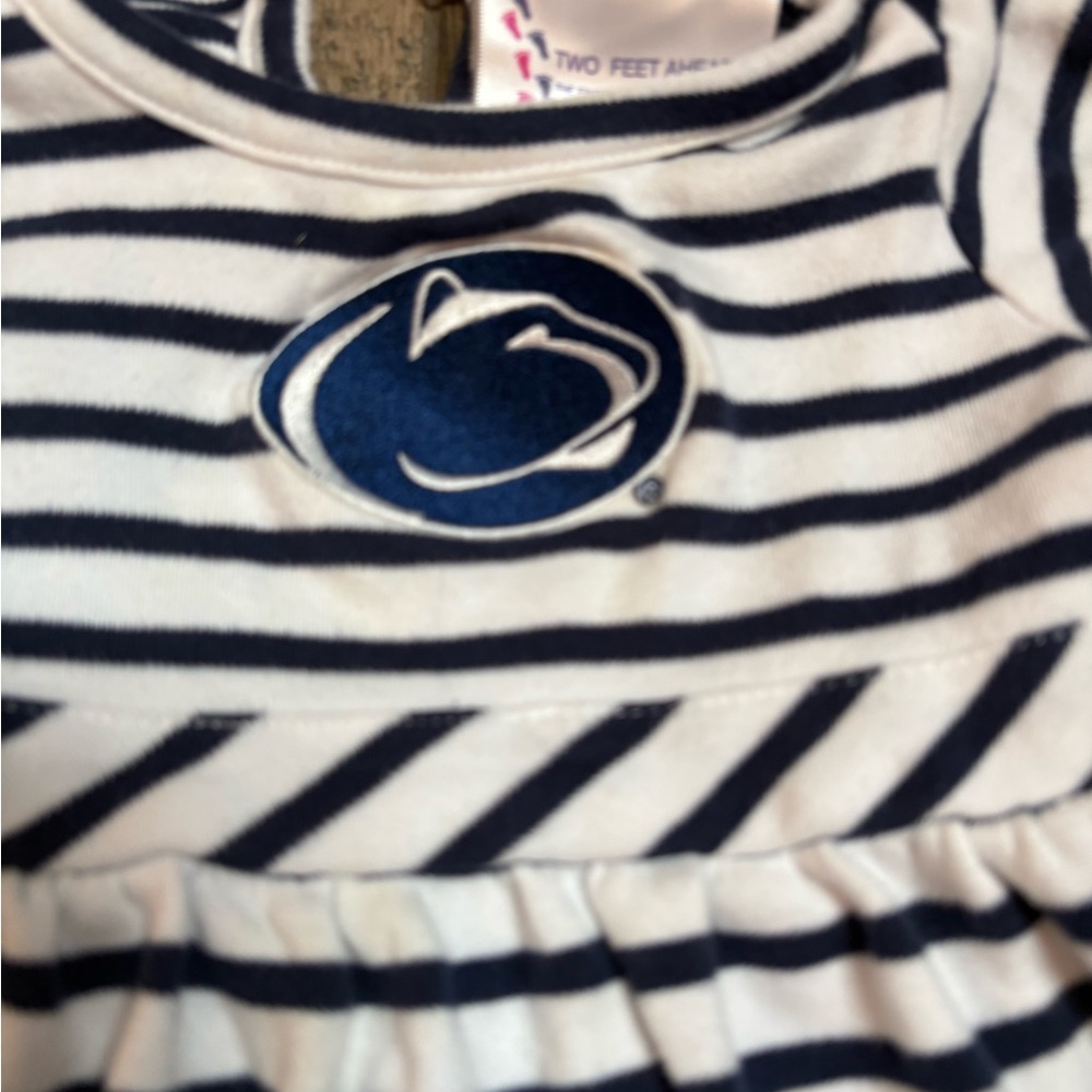 Penn State Navy Blue & White Striped Short Sleeve Dress. Size: 12 months - Picture 4 of 4